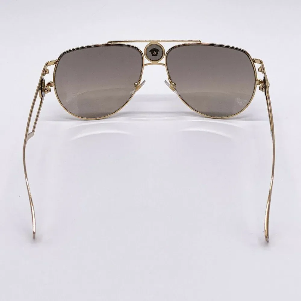 New Versace Gold Aviator Unisex Sunglasses